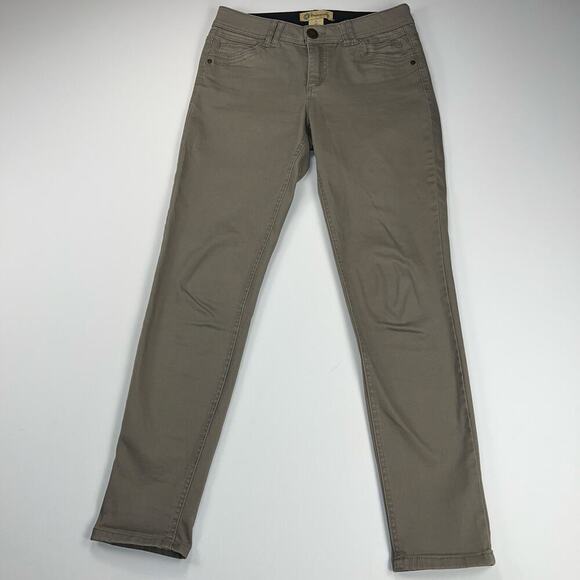 Democracy "Ab"solution Tummy Control Khaki Tan Mid Rise Skinny Jeans Size 6 - Picture 1 of 12